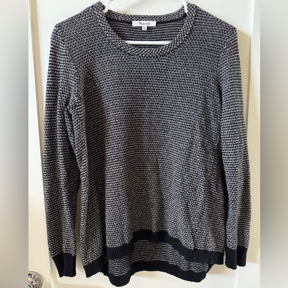 Black and White High-Low Sweater, Size M by Madewell